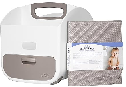 Ubbi Organizador portátil para pañales y cambiador, color gris pardo