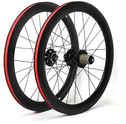 451 20Zoll BMX Rennrad Laufradsatz Scheibenbremse Nabe Abgedichteten Lagern Schnellspanner 11 Gang Kassette Aluminium Vorderrad Hinterrad Felgen (Color : Black, Size : 451)