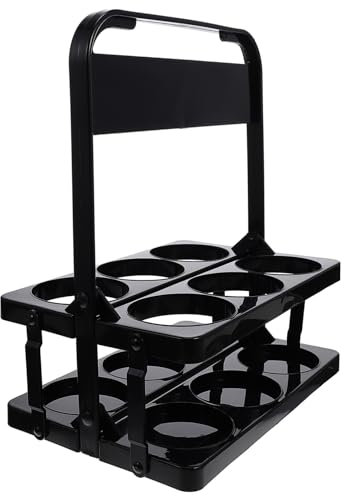 ABOOFAN 1pc Beer Basket Wine Bottle Carrier 6 Bottle Foldable Storage Shelves Bottle Basket Wire Shelf Rack Wine Drinkings Carrier Tray Wine Racks Pot Metal Pp Wine Tray