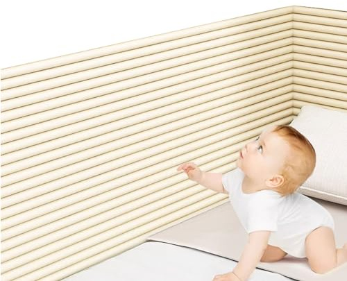 Wandkissen Wandpolster 200cm für Kinderzimmer, Wand-paneele Gepolstert, Polsterpaneel Wand, 3D-Antikollisions-Wandpolsterung Kantenschutz für Kinder, Dicke 10mm, Weiß (Größe : 40cmx200cm)