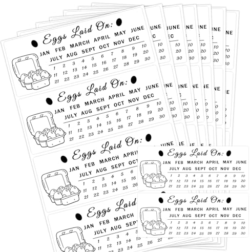 SMARSTICKER Chicken Quail Duck Egg Carton Labels, 120Pcs 1*2.5 inch Farm Fresh Eggs Stickers for Egg Packaging Handling Instructions