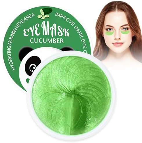 Augenpads Gegen Augenringe, Algenextrakt Augen Pads Gegen Tränensäcke und Falten, Kühlende und Erfrischende Augenpflaster, Pflegeserum aus Gurkenextrakt Hyaluron Gel-Eyepads (30 Paar)
