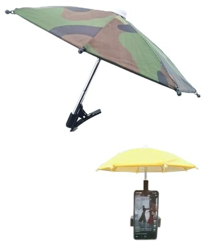 RUIYUE Phone Umbrella, UV Protection Phone Shade for Sun, Universal Adjustable Suction Cup Stand Umbrella, Camouflage