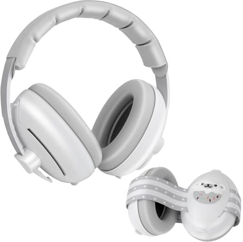 BEBOAN Cache-oreilles 2 en 1 pour bébé de 0 à 36 mois, casque antibruit pour nourrisson, nouveau-né, protection auditive pour voyage en avion, tout-petits