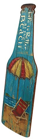 STOBAZA Auflistung Der Bierflaschen Vintage Wohnkultur Flaschendekor Für Die Wand Hawaiianische Dekorationen Bier Dekorationen Bierschilder Bierflasche Wandkunst Jahrgang Blue Holz