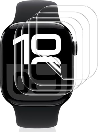 Vauki 4 Stück Schutzfolie für Apple Watch Series 10 42mm Displayschutz,Anti-Staub Weiches TPU Displayfolie Blasenfrei Einfache Installation HD Transparent Kratzfest Displayschutzfolie