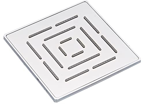 Pomme de douche haute pression fixe en acier inoxydable de 20,3 cm pour une couverture complète du corps, buses en silicone anti-encrassement, finition chromée