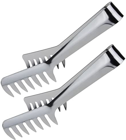 ABOOFAN 2 Pinzas De Pasta Acero Inoxidable Para Espaguetis Mango Largo y Fácil De Limpiar