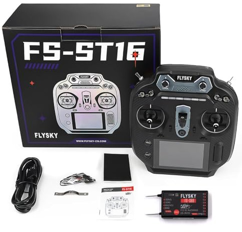 HTLNUZD New Flysky FS-ST16 16CH 2.4GHz Digital Transmitter Protocol & FS-SR8 Receiver - RC Helicopter, Plane, Multicopter, Car, Boat
