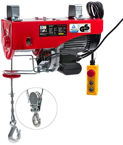 Arebos Treuil Palan électrique | 500/1000 kg | 1300W | Treuil Palan à Chaine à Levier | Treuil palan à Ascenseur levage pour avec Télécommande, pour Chariot Élévateur, Entrepôts, Chantiers