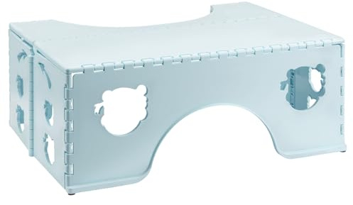 Foldable Toilet Stool - 7 Inch Height Adjustable Squatting Stool for Healthy Poop Posture, Anti-Slip Bathroom Step Stool, Space-Saving Design for Adults & Kids, Supports 500lbs (Blue)