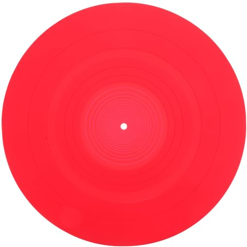 CVUTOVO Silikon Schallplattenspieler Pad Rot Schützende Vinyl Plattenteller Auflage Antistatisch und Langlebig für Einsatz zu Hause Plattenspielern