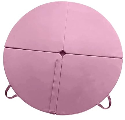 Tappetino per pole dance Tappetino for pavimento Pole Dance portatile rotondo pieghevole con manici protettivi(Pink)