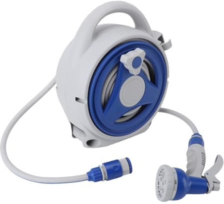 Respicefinem Avvolgitubo da Giardino con Tubo dell'Acqua da 15 m e Ugello, Strumento di Irrigazione Portatile a Prova di Sole per la Manutenzione Efficiente del Cortile e del Patio