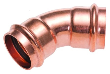 CONEL CONNECT COPPER Press Bogen 45° IG/IG – V-Kontur | Größen 12–54 mm (15 mm)