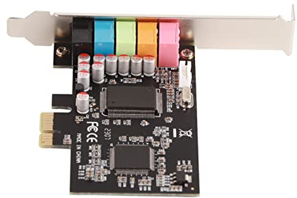 Yanmis Tarjeta de Sonido, Tarjeta PCI Express de con Sonido Envolvente de 6 Canales con CD de Controladores, para PC Wins 7 Vista X P 32 64 bits