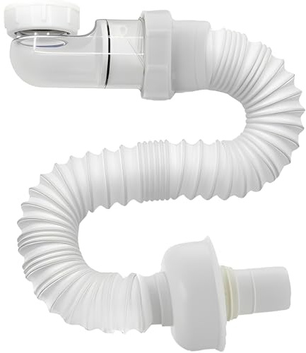 GXGM tubos desagüe para lavabo baño, manguera flexible para desagüe lavabo, de fregadero cocina, tubo sifón plástico alcantarillado
