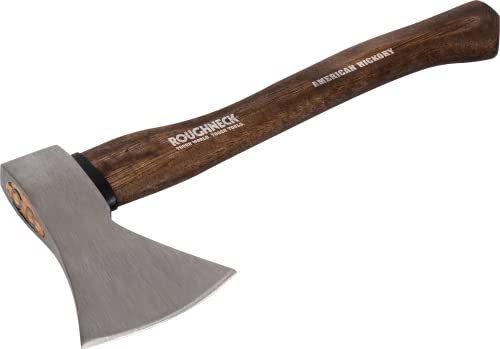 Roughneck ROU65672 Axt mit traditionellem Hickory-Stiel, gesenkgeschmiedet, wärmebehandelter Stahl mit schützender Segeltuchscheide – 1 kg (2 ¼ lb)