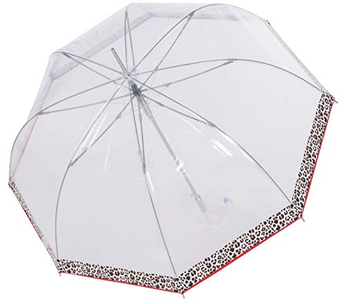 doppler Langschirm Fiber Lang Automatic Transparent – Automatik – stabiles Schirmdach – Leo-Print
