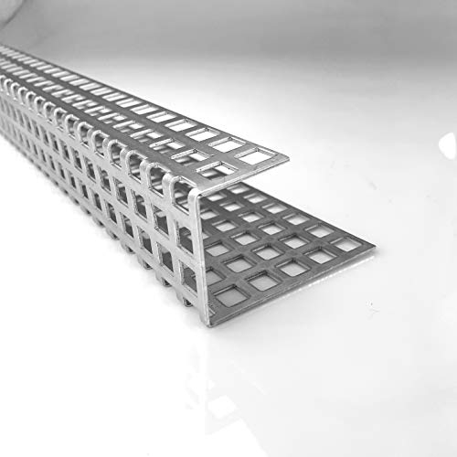 Aluminium 1,5mm dick Kiesfang Winkel Lochblech QG10-15 Kiesfangleiste, Größe nach Maß (1000m, Schenkel A: 20mm / B: 100mm / C: 100mm)