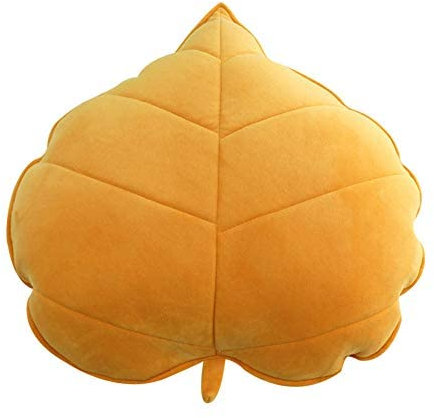Nicole Knupfer Blatt Plüsch Kissen Pflanze Dekokissen weichem Spielwaren 3D Plüschtier Geburstagsgeschenke Zierkissen (Gelb,50CM)