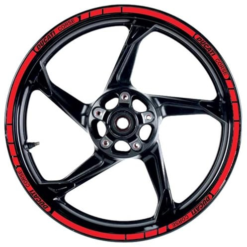 Retro reflektierendes Felgenband (rot) Entwickelt für Motorradmarke und modell Ducati Korse