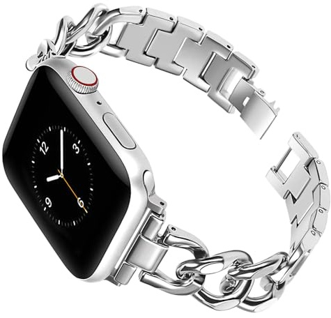 Compatible avec Apple Watch 38mm 40mm 42mm 44mm Bracelet Métal, Femme Homme Acier Inoxydable Bracelet de Remplacement Smartwatch Bande de Montre Sport Loop Compatible avec iWatch SE Serie 6/5/4/3/2/1