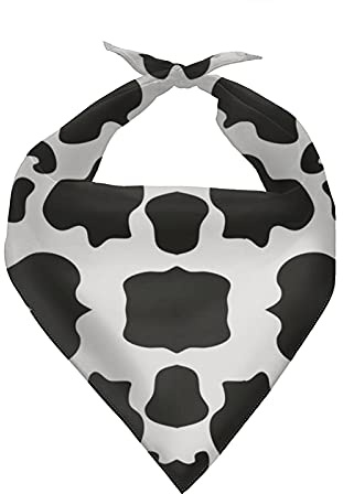 KEIAHUAN Hundehalstücher mit Kuh-Druck, waschbar, waschbar, Dreiecks-Lätzchen für Mädchen oder Jungen, klein, mittel, groß, Welpen, Katze, Schwarz und Weiß