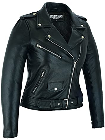 RUBSONS VESTE DE MOTARD EN CUIR DE VACHE FEMME (3XL)