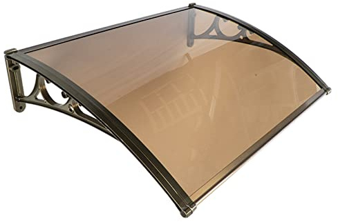 NGD Auvent de Porte D'entrée Toit Marquise,Résistante Toit Abri Contre La Pluie et UV,Auvent Marquise en Polycarbonate,Toit de Porte pour Garage Balcon Fenêtre Extérieur