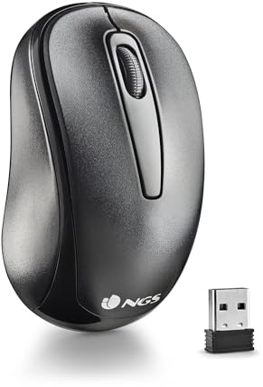NGS Easy Gamma - Souris Optique sans Fil 1200 DPI avec Nano Récepteur USB avec Connexion USB, 2,4 GHz, Roulette + 2 Boutons