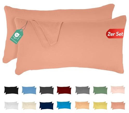Livessa Kissenbezug 50x70 2er Set - Verdeckter Reißverschluss an der Langen Seite, Kopfkissenbezug aus%100 Baumwolle Jersey Stoff, Ultra weich und atmungsaktiv, Oeko-Tex Zertifiziert