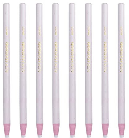 Abaodam 12pcs White Peel-off Markers for Pottery Glass Leather Cloth and Metal Easy to Use Grease Pencil No Sharpening Required for Crafting and Projects