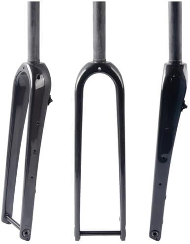 HIMALO 700C Gravel Gabel Carbon Rennrad Starrgabel 1-1/8 Gerade/konisch Vorderradgabel Scheibenbremse Steckachse 12 * 100mm (Color : Glossy Black, Size : Straight)