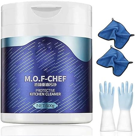 M.O.F-CHEF - Polvere detergente per cucina, potente polvere detergente multiuso, potente schiuma antiruggine per cucina, detergente multiuso per cucina (1 pezzo)