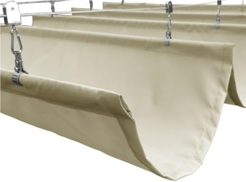 Pergola Schattenspender Einziehbar Wasserdichtes Vordach, UV-beständig HDPE-Dach Wellenförmige Markisensegel, Sonnenschutz Für Den Außenbereich Glashaus Terrasse Werft ( Farbe : nicht-gerade weiss , G