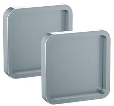 Gedotec NINA | 1 maniglia per porta scorrevole – Maniglia autoadesiva per porta in vetro – Argento anodizzato | Maniglia rettangolare 58 x 58 mm | Maniglia per porta scorrevole mobili maniglia