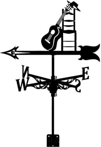 Wetterhahn Windfahne Weather Vane Metall Weathervane Retro Wind Vane Mini Wetterfahne fur Wind Direction Indicator und Roof Decoration (F)