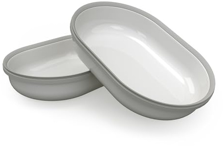 Sure Petcare SureFeed Napf-Set (2 Stück) mit integrierter Dichtung, kompatibel mit SureFeed Microchip Futterspender, funktioniert für Nass- und Trockenfutter, hält Lebensmittel frisch, grau