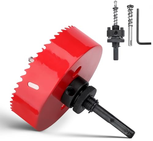 Sega a tazza da 120 mm, sega a tazza in HSS con codolo SDS plus e codolo esagonale per legno, cartongesso, plastica