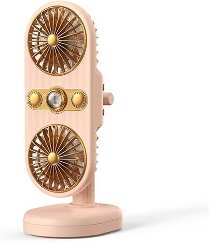 MHSHYS Ventilador de Mesa, Ventilador portátil Recargable, Ventilador eléctrico de Doble Clip, pequeño Ventilador de Mesa, Enfriador de Aire, Mini Ventiladores for el hogar, 220 V(Pink)