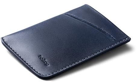 Bellroy Card Sleeve, Schlanke Brieftasche aus Leder - Navy | Schlanke Leder-Brieftasche mit Platz für bis zu 8 Karten und Scheine