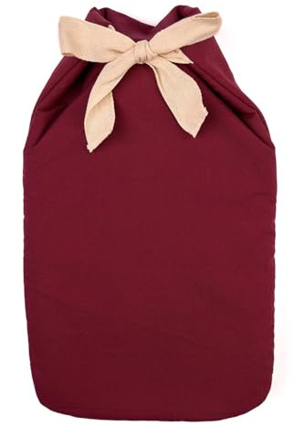 Hugo Frosch Wärmflasche Plant 1,8 l mit rotem Baumwollbezug und Schleife | Große Bettflasche Made in Germany, auslaufsicher & langlebig, mit kuscheligem Überzug, abnehmbar & waschbar