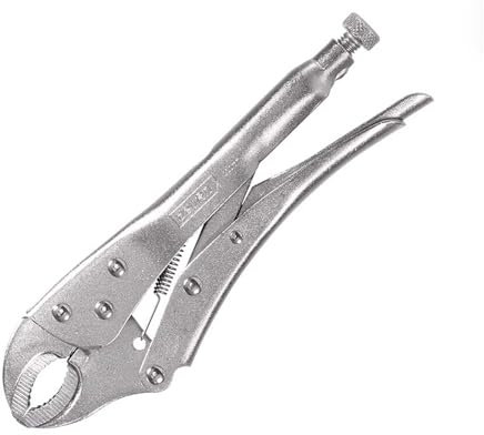 Rainorning Pince de Verrouillage Réglable à Bec Rond, Outil de Soudage Multifonction Pince à Mâchoires Droites à Serrage Fixe (5 Pouces)