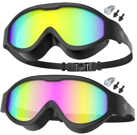 Yomisee Simglasögon för män kvinnor vuxna, 2 stycken simglasögon med UV-skydd och imskydd