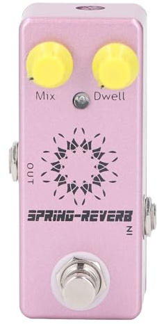 Spring Reverb Effeffekt, Pedal 1 4 Zoll Mono Mix A UM Delay & Dwell Knob Low Rauschen Aluminiumlegiergitarre für Gitarren und Verstärker