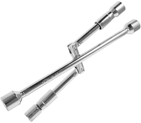 HOMSFOU Lug Wrench Aus Stahl Faltbarer Kreuzschlüssel Für Auto Geeignet Für Radmuttern Langlebig Und Tragbar Für Pannenhilfe Unterwegs