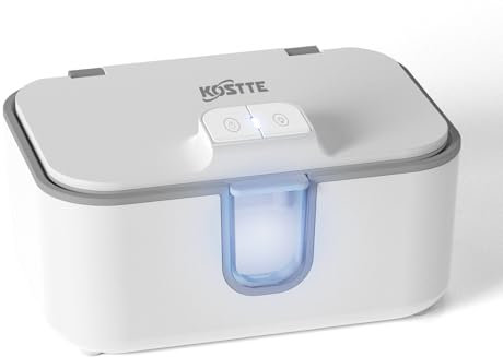 KOSTTE Baby Wipes Warmer, Larger Capacity Wipe Dispenser, Even Heating Diaper Wipe Warmer with Night Light, On/Off Switch