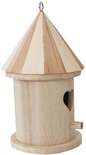 JUMPLAWN Selbstgebautes Vogelhaus Wetterbeständiger Nistkasten mit Herzform Leicht zu Reinigen Gartenvogelhaus für Finken Blaumeisen und Spatzen Vogelfutterzubehör für Balkon und Terrasse