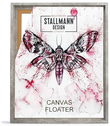 Stallmann Design Schattenfugenrahmen 80 x 160 cm | Farbe: Beton Hell | Leer-Rahmen für Leinwände auf Keilrahmen | mit Montagezubehör | ohne Glas und Rückwand